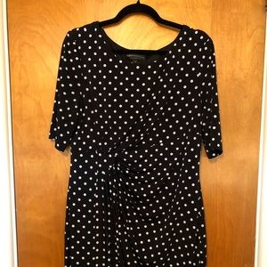 Black Polka Dot Shift Dress Size 16